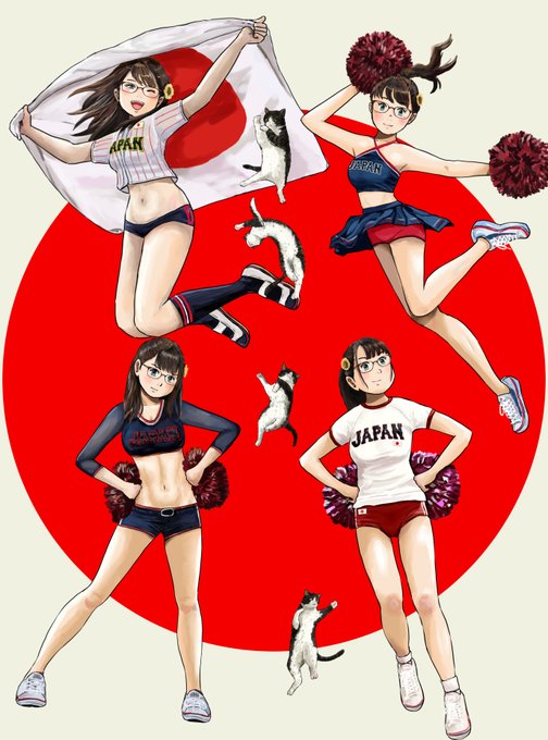 #今月描いた絵を晒そう 
3月は何といっても「WBC」でしたね⚾️⚾️
モカちゃんも全力応援でした📣 