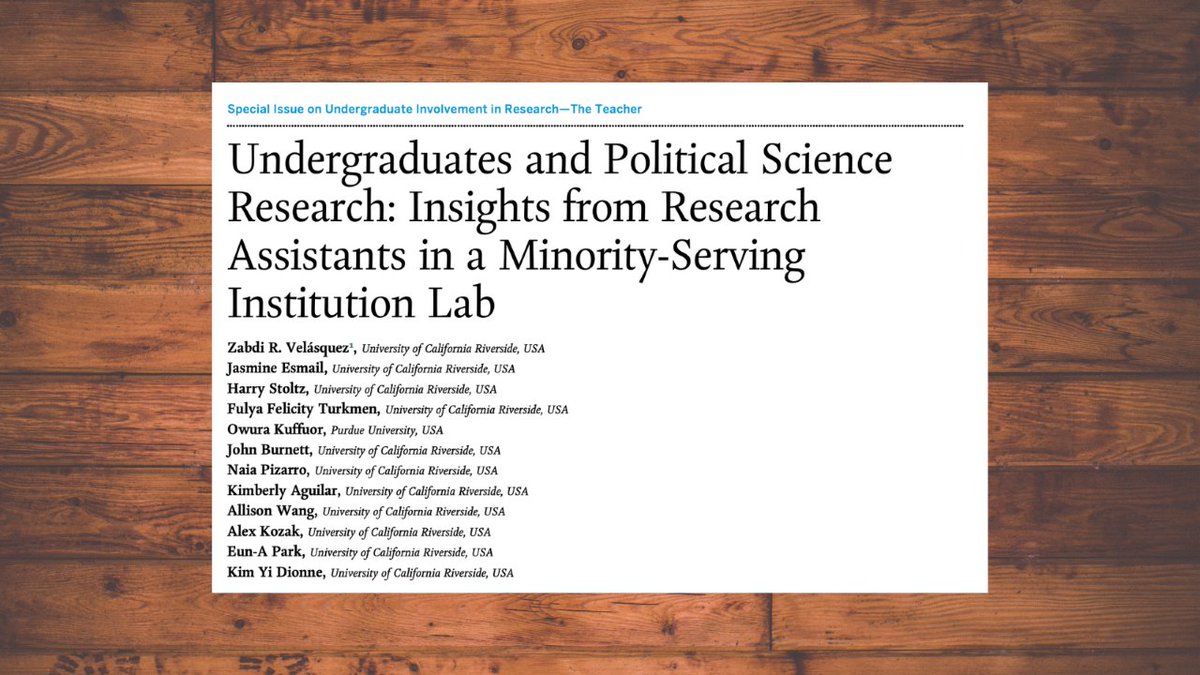 PS: Political Science & Politics (@ps_polisci) on Twitter photo Now on FirstView ft. <a href="/dadakim/">kim yi dionne (@dadakim.bsky.social)</a>, @zabdiveee, <a href="/HarryStoltz1/">Harry Stoltz</a>, <a href="/fulyafelicity/">fulya felicity</a>, @okk_melee, @johnmburnett, <a href="/kihsmiy/">Kimi!</a>, <a href="/2wayalley/">Allison Wang</a>, @eunapark1227 & others
"Multiple RAs noted how their work...in DPERL had changed their perception about what research looks like"
cup.org/3M0Vb8q Now on FirstView ft. <a href="/dadakim/">kim yi dionne (@dadakim.bsky.social)</a>, @zabdiveee, <a href="/HarryStoltz1/">Harry Stoltz</a>, <a href="/fulyafelicity/">fulya felicity</a>, @okk_melee, @johnmburnett, <a href="/kihsmiy/">Kimi!</a>, <a href="/2wayalley/">Allison Wang</a>, @eunapark1227 & others
"Multiple RAs noted how their work...in DPERL had changed their perception about what research looks like"
cup.org/3M0Vb8q
