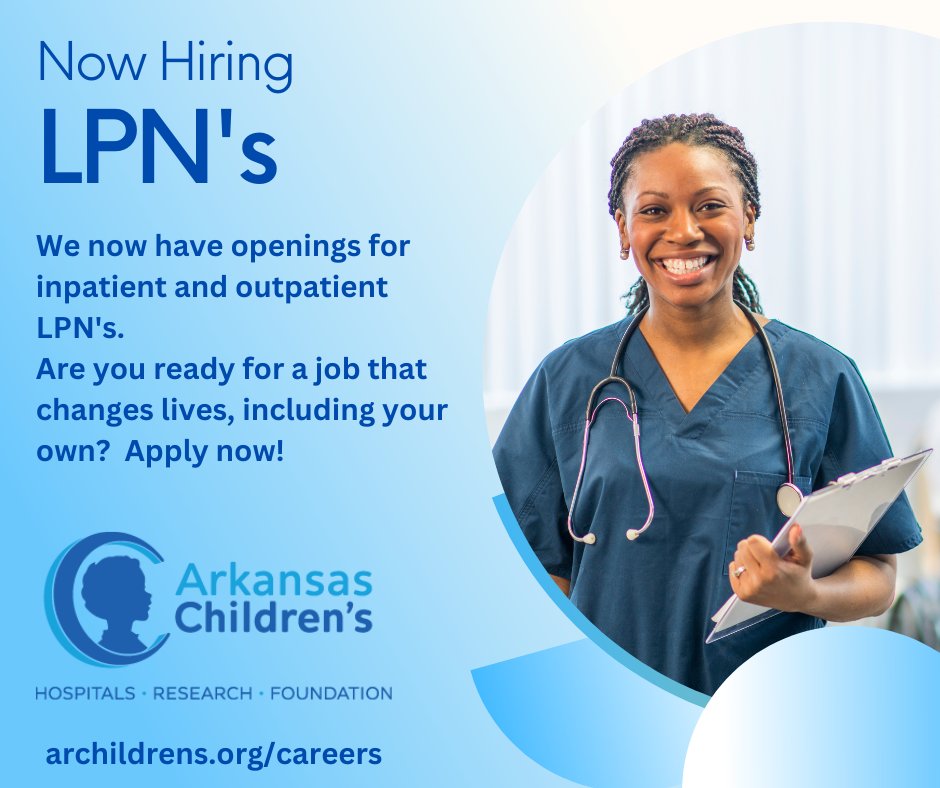 Be a child's favorite nurse! 
Apply at archildrens.org/careers
#lpn #nurse #arkansas #FridayMotivation