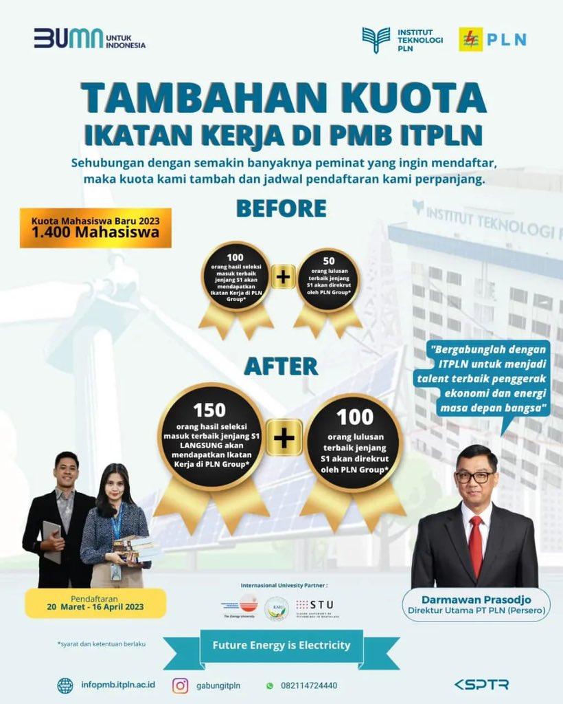 uip3b_sulawesi's tweet photo. KABAR GEMBIRA UNTUK PUTRA PUTRI TERBAIK INDONESIA!
#ITPLN #PLN #GabungITPLN #UnleashingEnergyandBeyond #PLNUntukIndonesia https://t.co/D0LcC74b6x