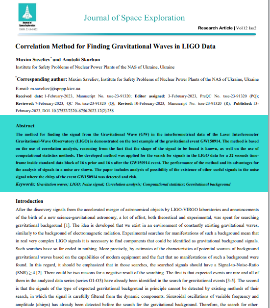 JournalofSpace3's tweet photo. Latest Research Article Published- Correlation Method for Finding Gravitational Waves in LIGO Data.
Corresponding Author-Maxim Saveliev
Link: https://t.co/EWtNUVuUqk
#SpaceX #NASASocial #astronomy #Spaces https://t.co/AXXm05jbey