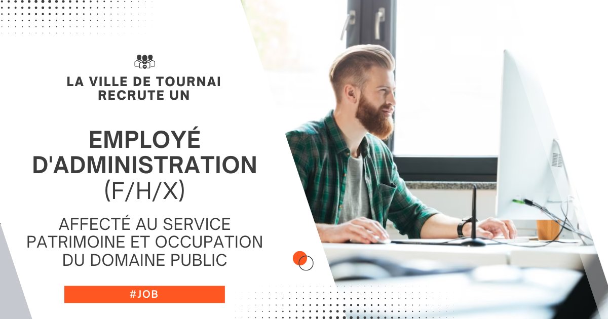 On #recrute un employé d'administration (F/H/X) affecté au Service patrimoine et occupation du domaine public. #Job #Emploi #Tournai tournai.be/emploi/la-vill…