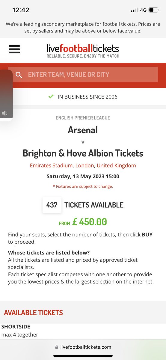 kevinfin9's tweet photo. @Arsenal We Can’t get tickets as members and then you have the likes of this 437 tickets available for absolute robbery 😡 https://t.co/c8Umpahvmd