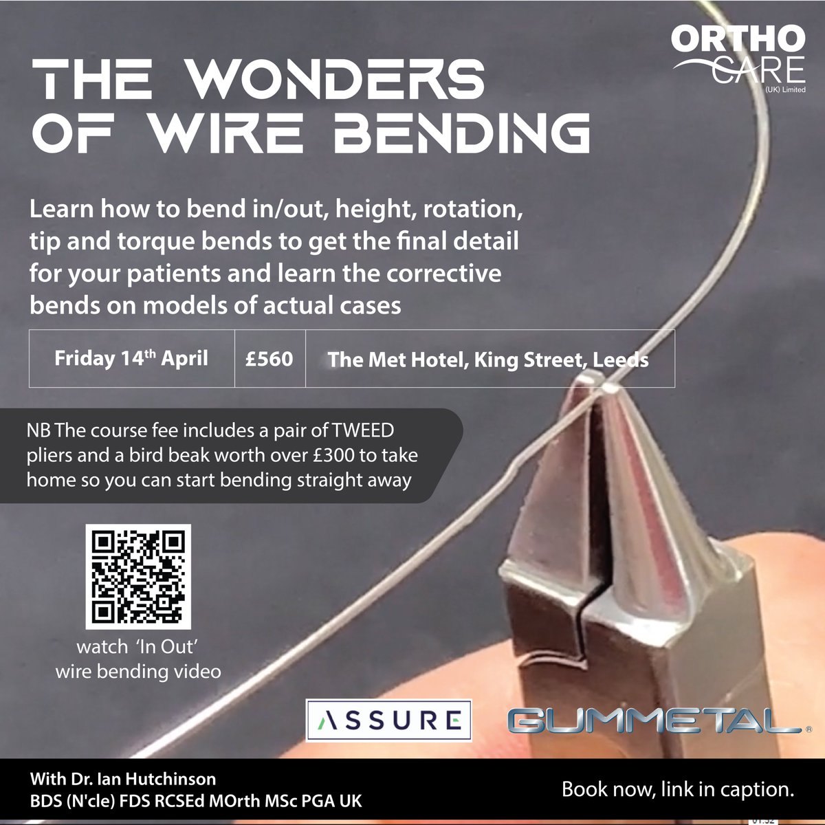 orthocareuk's tweet photo. Select places are still available for the up-coming ‘Wonders of Wire Bending’ Course, presented by Dr Ian Hutchinson, in Leeds on the 14th April. You can secure your place by clicking on the link on our Ortho-Care website.
#archwires #wirebending #orthodontics https://t.co/sDaC7wYhqu