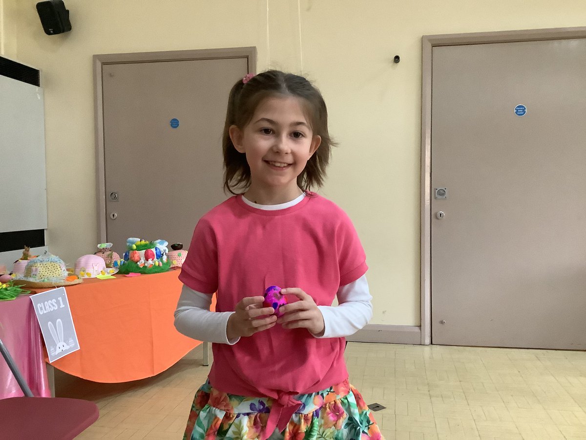 Holytrinityrc's tweet photo. It has been very ‘eggciting’ in school today. The winners of class 2. 🐣😊 https://t.co/fcWFbgkaup