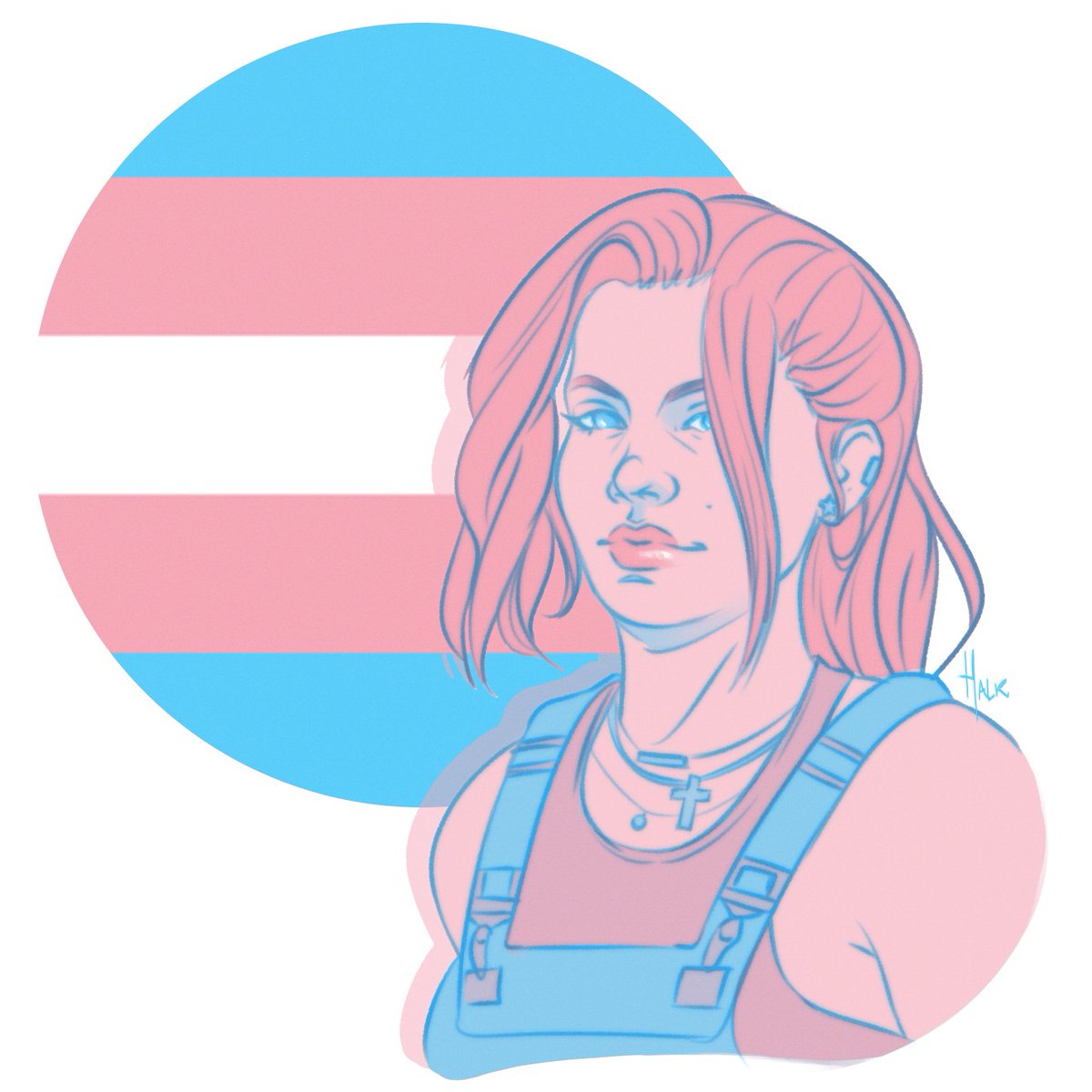 Happy #TransDayOfVisibility 🏳️‍⚧️ 💙💜🤍💜💙

#Cyberpunk2077 #ClaireRussell