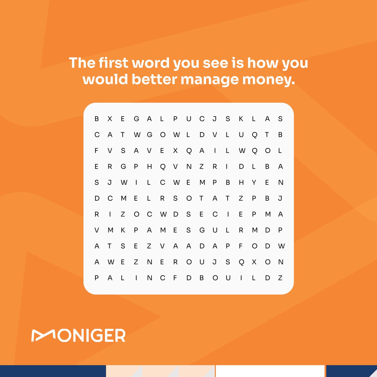 MonigerHQ's tweet photo. What is the first word you saw? Let us know in the comment section 👇
#Moniger #moneymanagement
#TheMoneyManager #monigerhq #personalfinance https://t.co/Lz9x5FAhN4