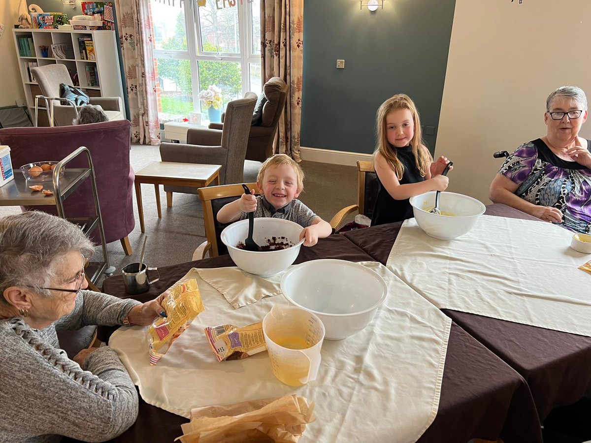 We’ve had a lovely morning baking for our Easter fair tomorrow at <a href="/DearneHallAH/">Dearne Hall Care Home</a> with our two little helpers cadence and Dorian who came in to help us. Lots of yummy cakes and brownies all prepared for our cake stall 😋🧁 #bakingday #easterfair