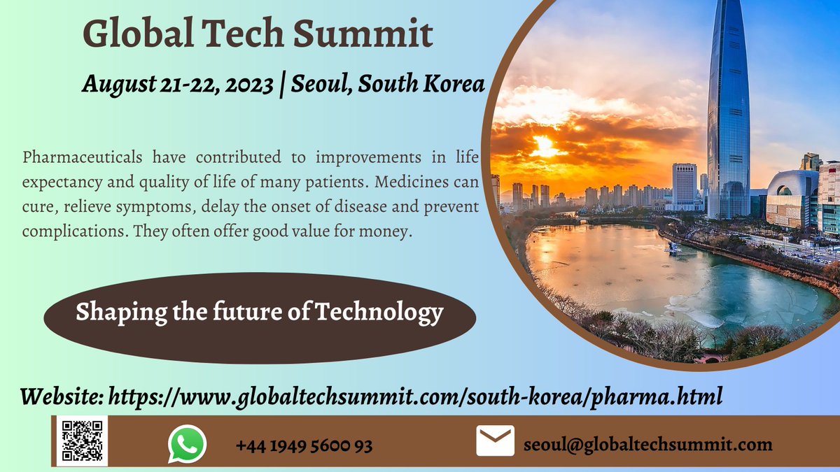 Attention Exhibitors,researchers and academics! Don't miss the opportunity to share your work at our upcoming conference. Submit your abstracts as soon as possible and be part of the #Global #Tech #Summit on #Pharma Visit the website:lnkd.in/di94taq6
#Pharma #globaltech