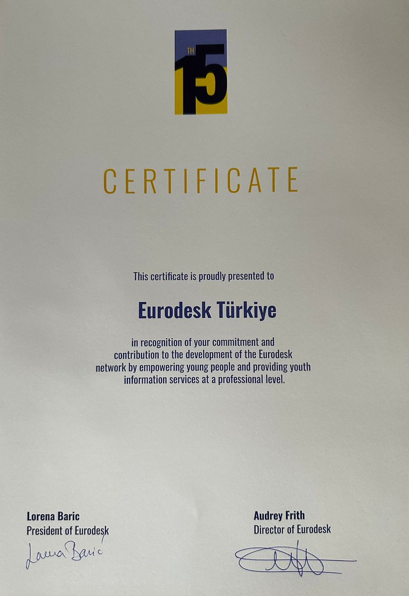OrduAB's tweet photo. Eurodesk Türkiye ailesi olarak gururluyuz!

Avrupa’da ve komşu coğrafyada 37 ülkeden ve binlerce yerel temas noktasından oluşan Eurodesk Bilgi Ağı’nda 15. yılımızı kutluyoruz.   #EurodeskTurkiye15years https://t.co/C2s9IUcJp4