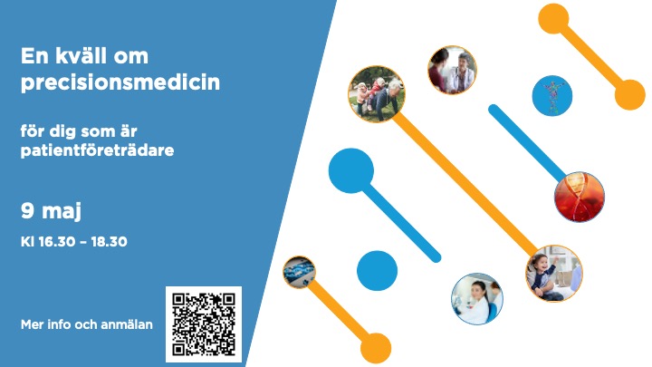 EupatiSverige's tweet photo. Är du patientföreträdare? Vill du lära dig mer om precisionsmedicin? Vår samarbetspartner Genomic Medicine Sweden bjuder in till Precisionsmedicin i praktiken – en kväll för dig som är patientföreträdare. 9 maj, kl. 16.30-18.30. https://t.co/3ERZbrwNjU https://t.co/o9Fgse2bs8