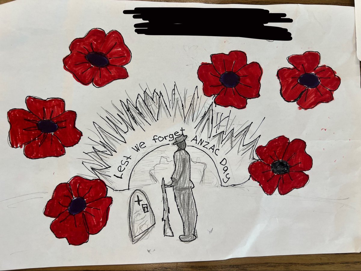 CarlaKazzi's tweet photo. This week my students engaged in an Anzac Day drawing competition within the school in preparation for Anzac Day celebrations on the 25th April. How amazing are these artworks? 🤩 #acuedu_p https://t.co/dmW7j4g2ch
