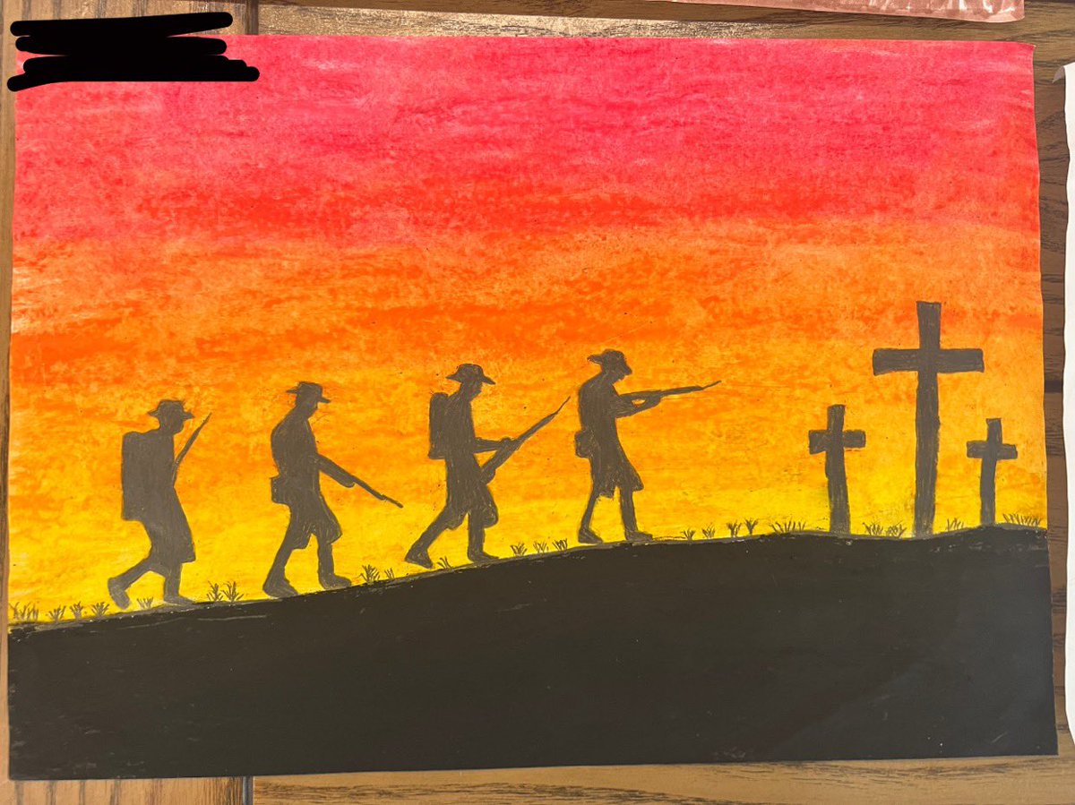 CarlaKazzi's tweet photo. This week my students engaged in an Anzac Day drawing competition within the school in preparation for Anzac Day celebrations on the 25th April. How amazing are these artworks? 🤩 #acuedu_p https://t.co/dmW7j4g2ch