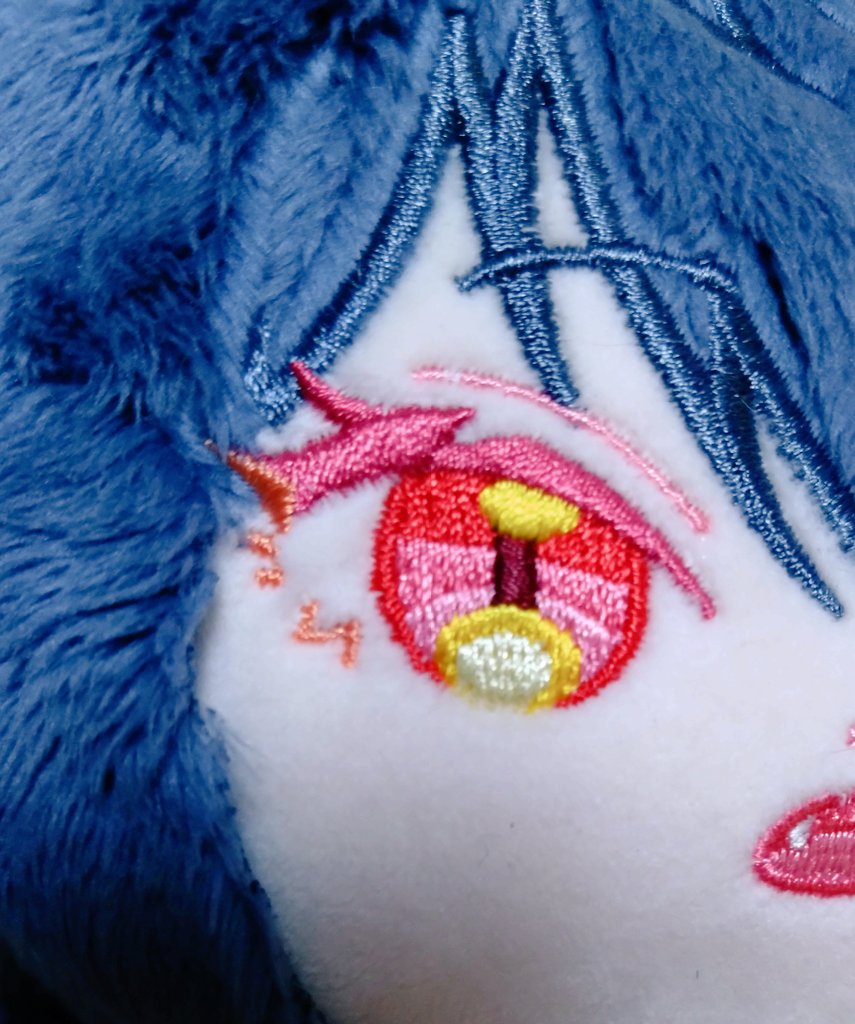 solo yellow eyes eye focus close-up bangs blue hair looking at viewer  illustration images