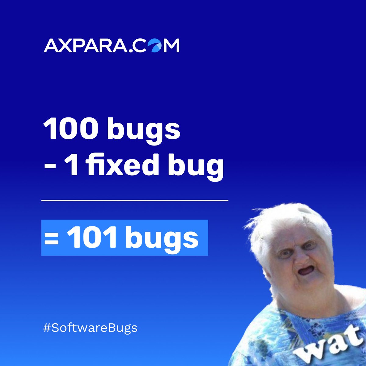 Axpara_com's tweet image. Math doesn&apos;t always add up in the world of coding... 100 bugs - 1 fixed bug = 101 new opportunities to sharpen our skills! 🐞💻 #ProgrammingProblems #BugSquashing