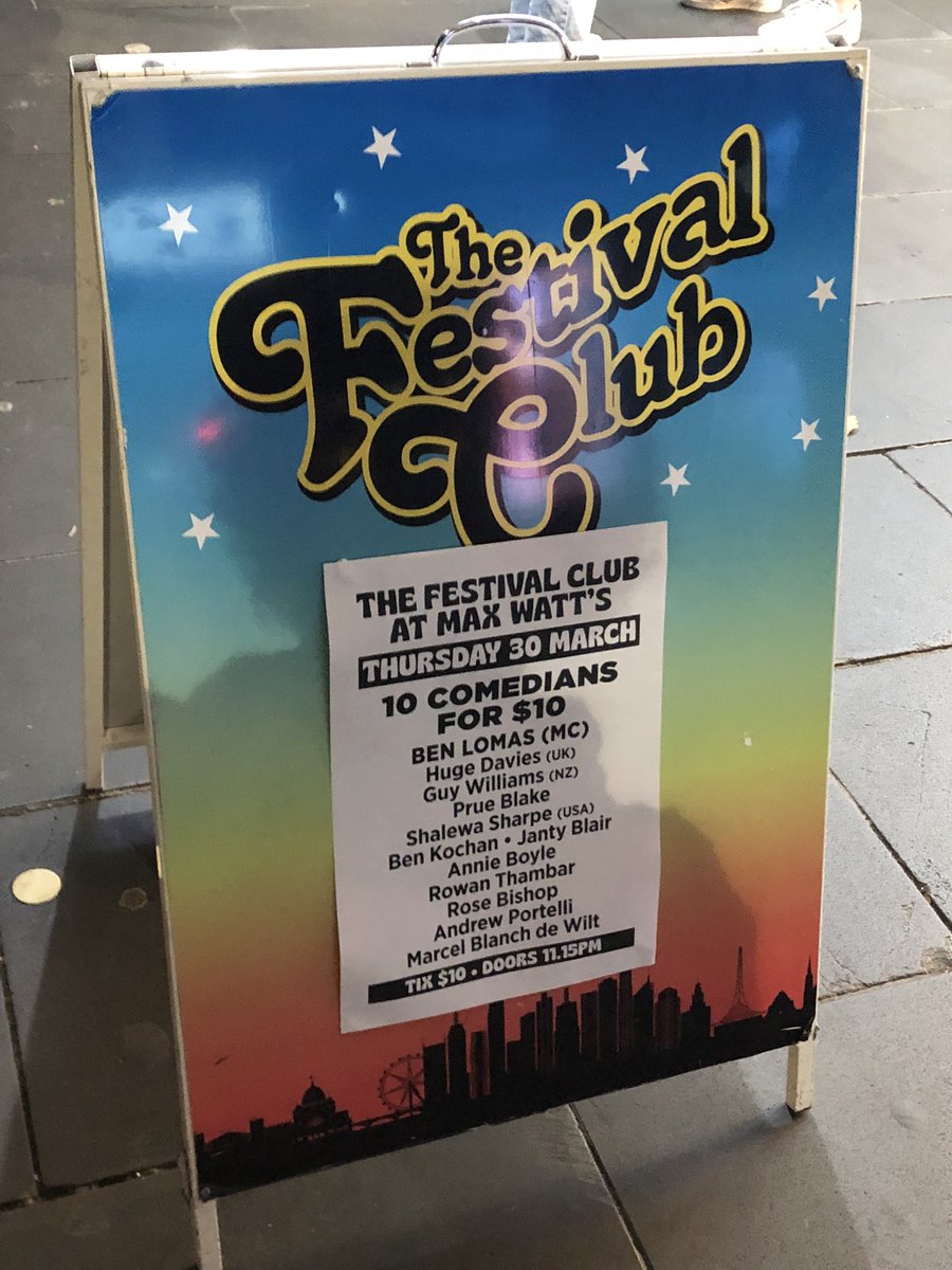 blakeverett's tweet photo. Festival Club is back at @MaxWattsMusic - line-up shows ever night of the @micomfestival, and a nice place to catch some acts you wouldn’t know to see otherwise. @guywilliamsguy & @HugeDavies crushed, very keen to see their shows #micf #show14 https://t.co/w3YZWCOUT8