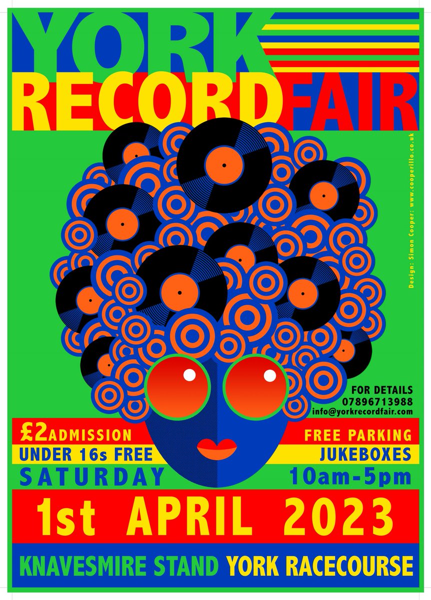 YorkRecordFair's tweet photo. @UniOfYork Get down to the Knavesmire Stand this Saturday for @YorkRecordFair - indoors at the racecourse YO10 1EX. 120 tables of vinyl records. Also CDs, music books &amp; memorabilia. Jukeboxes playing an eclectic selection of music #York #recordfair #vinylrecords https://t.co/pWPiiAffks