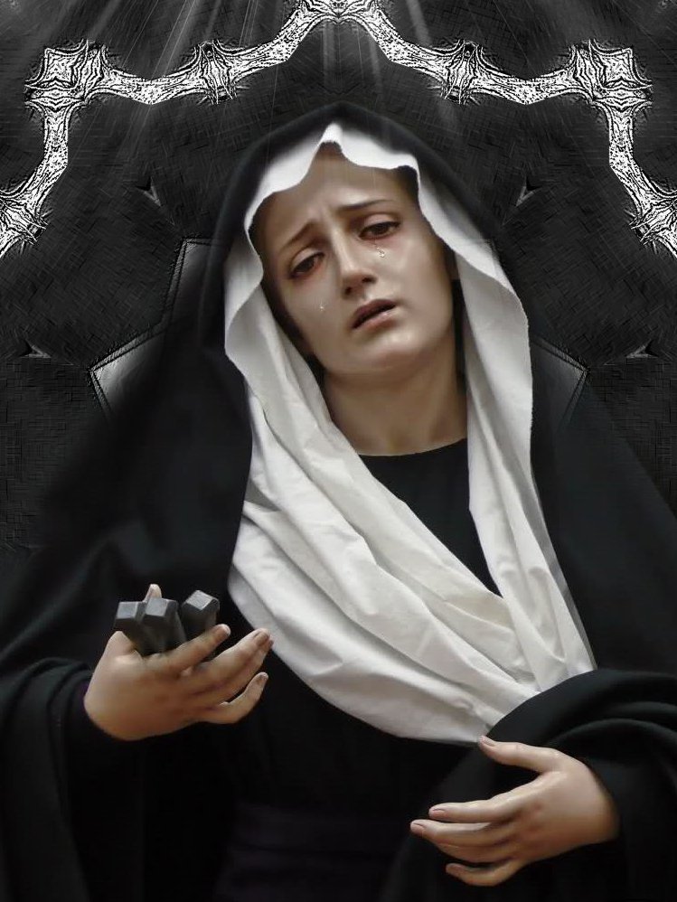 DuroGutierrez's tweet photo. "¿Qué hombre no lloraría,
si viese a la Madre de Cristo
en tan atroz suplicio?

¿Quién no se contristaría,
al contemplar a la Madre de Cristo
dolerse con su Hijo?" https://t.co/bcwFgx6Pln