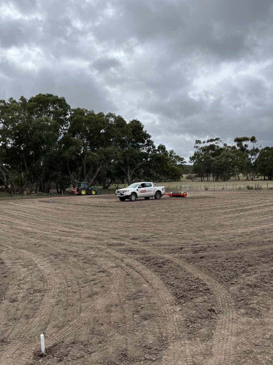 MiltonSite's tweet photo. The first trial for the autumn 2023 was sown today. The paddock was speed tilled before the Sub Clover trial was hand sown, raked and rolled. Thank you to all who helped out with preparation and sowing. #VickeryBros #McDonaldRuralServices #trials #2023 #subclover #agriculture https://t.co/IdvtBMshyw