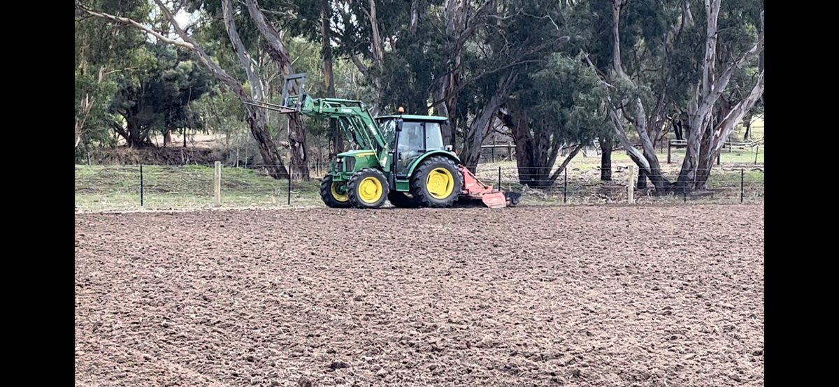 MiltonSite's tweet photo. The first trial for the autumn 2023 was sown today. The paddock was speed tilled before the Sub Clover trial was hand sown, raked and rolled. Thank you to all who helped out with preparation and sowing. #VickeryBros #McDonaldRuralServices #trials #2023 #subclover #agriculture https://t.co/IdvtBMshyw