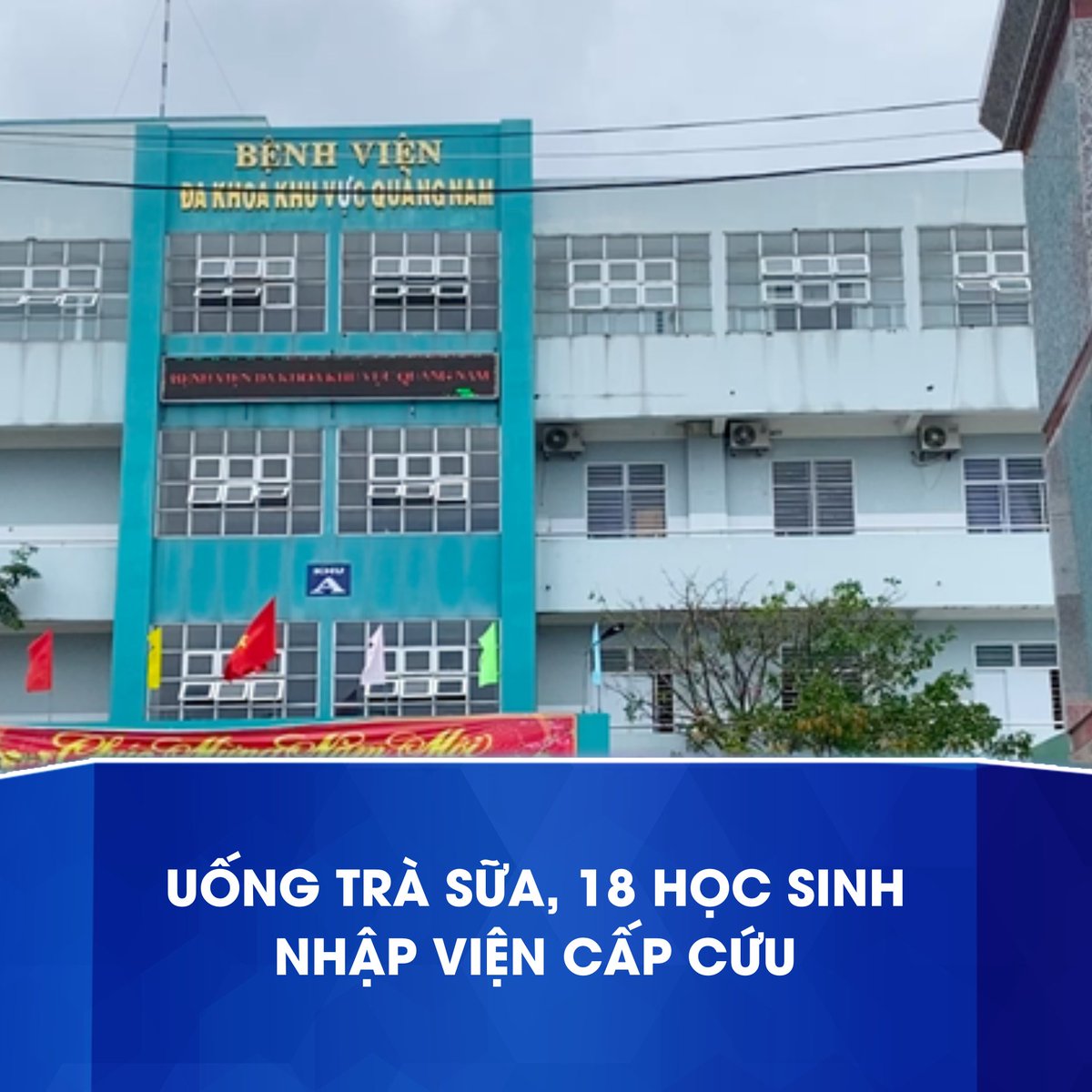 bao_tuoitre's tweet photo. Sáng 31-3, lãnh đạo Bệnh viện Đa khoa khu vực Quảng Nam cho biết, sức khỏe toàn bộ 18 học sinh Trường tiểu học Trần Hưng Đạo nhập viện vào tối 30-3 từ việc uống trà sữa đã ổn định.
#Vietnam #quangnam #trasua https://t.co/aPCWk52LfS