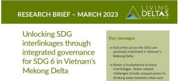 GrahamLong9's tweet image. Responding to the #SDG6 section of #APFSD report from @unescap - new @livingdeltas research with @SEIresearch finds 
 -unequal access
- overconsumption of water
- pollution
- governance 
- people's participation 
as key  challenges in the Mekong delta - livingdeltas.org/outputs/unlock…