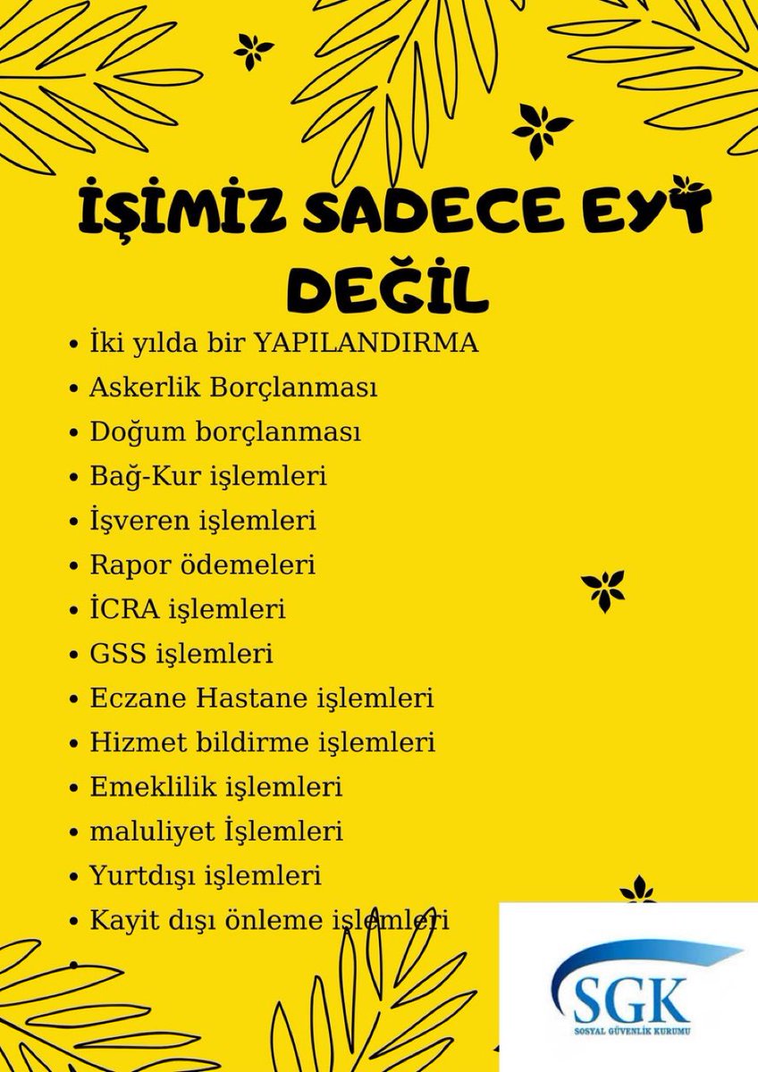 #SGKisbirakiyor çünkü bütün bu işleri asgari ücret seviyesinde yaptığı için