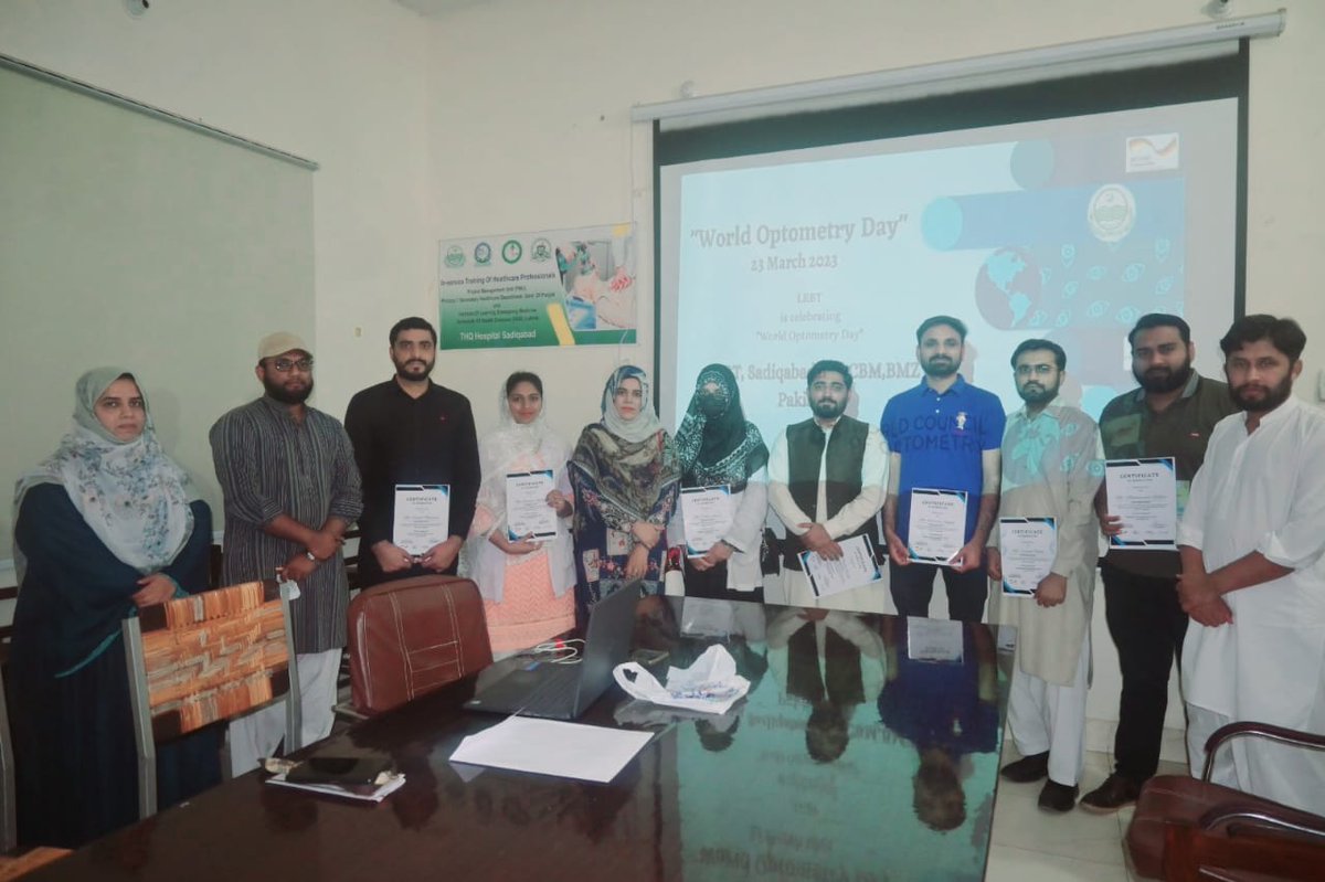 OptometristsPK's tweet photo. Pakistan Optometric Society - Punjab Chapter celebrated World Optometry Day in collaboration with LRBT/THQ Hospital Sadiqabad and CBM/BMZ Pakistan. https://t.co/THvkmfax37