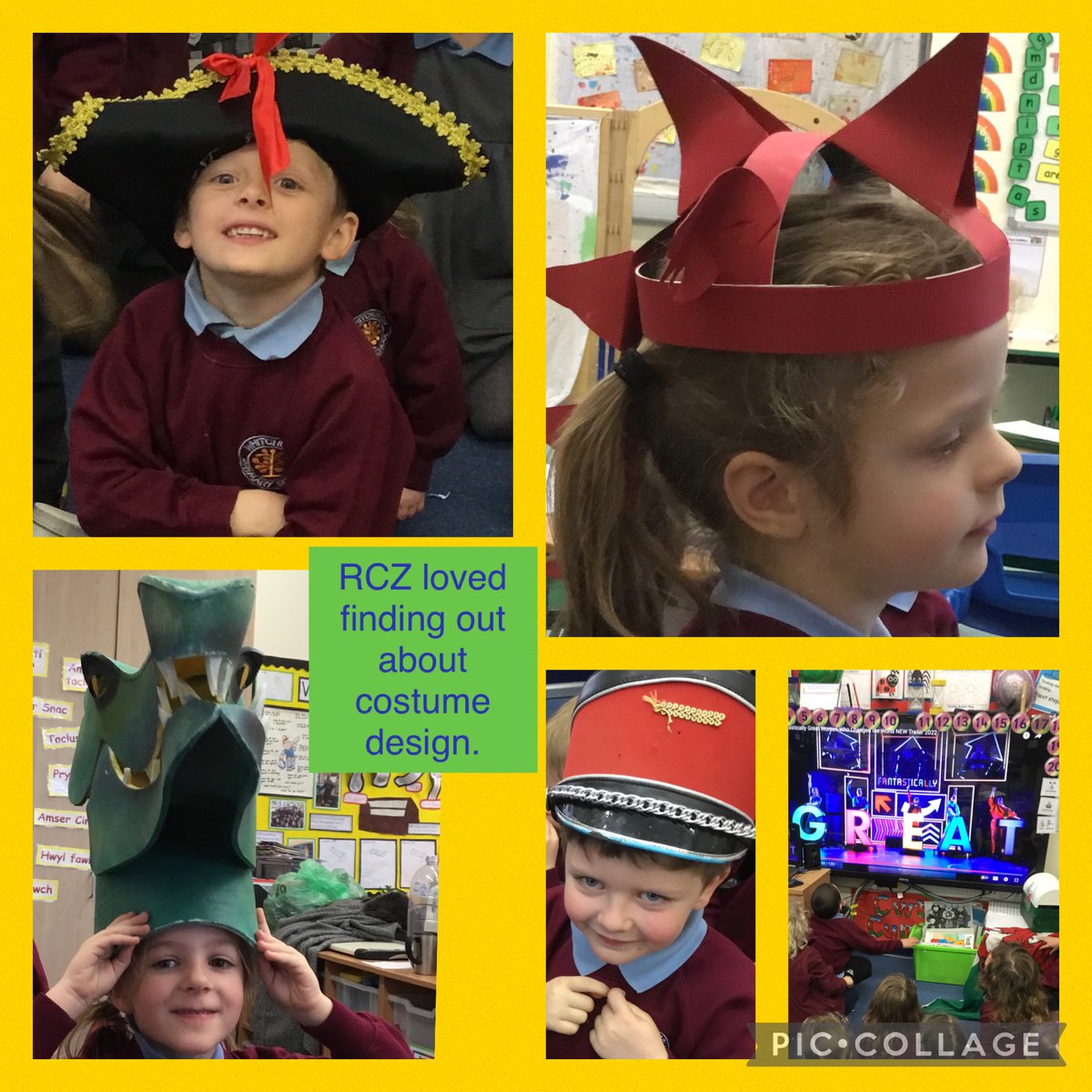 whitchurchprm's tweet photo. RCZ thoroughly enjoyed their visit from a costume designer who gave us ideas on designing and making a hat. #WPSRec https://t.co/PpKeyJa4ri