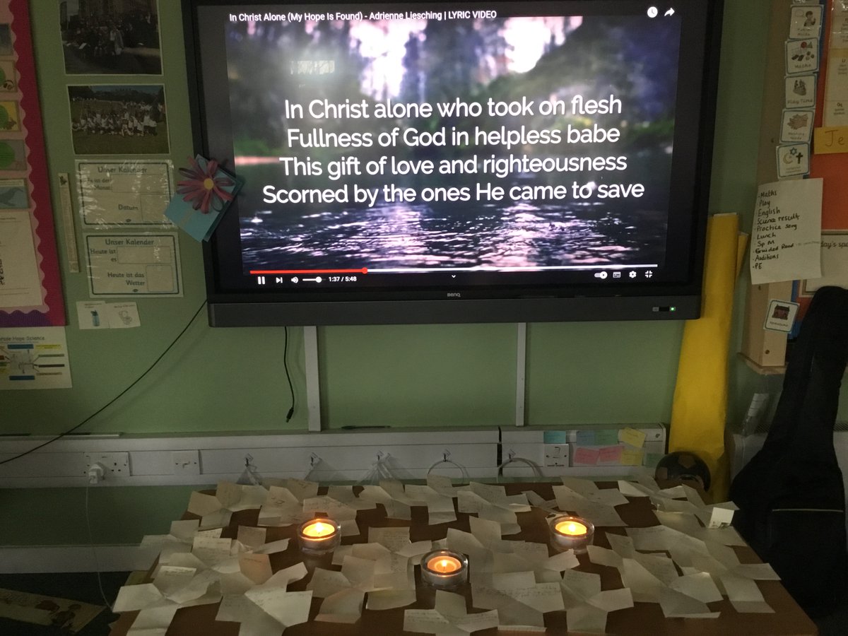 For class worship this week, 3/4D gave their worries to Jesus to take away from us. We listened to the hymn In Christ Alone and thought about what we have learnt about the Easter story. #easter #classworship