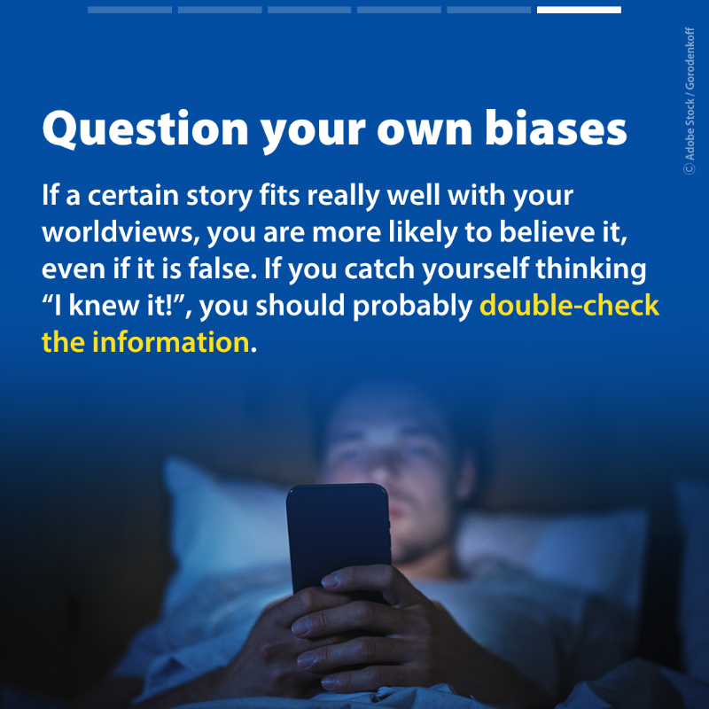 Europarl_EN's tweet photo. False or misleading content only works if nobody checks it. 

Today is World Fact-Checking Day. Spread the facts, not fiction.