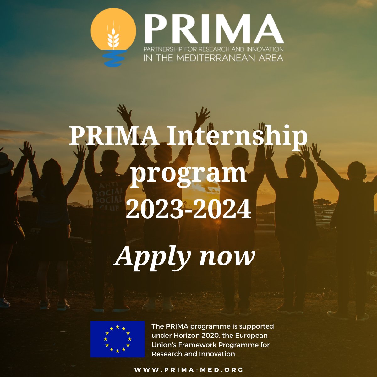 #Internship #Opportunity
🎓 You are a student from Algeria, Egypt, Israel, Morocco, Tunisia, Jordan, Lebanon or Turkey and you want to help address the global challenges facing the Med?
✅ Join the <a href="/PrimaProgram/">PRIMA Program Mediterranean Partnership 🇪🇺</a> team in Barcelona for a 9-month internship 
lnkd.in/eg_CZYby