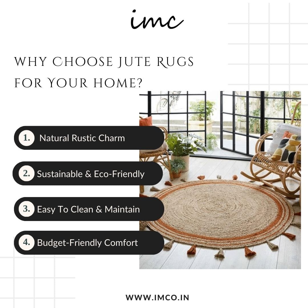 Looking for a way to add some natural style to your home while also making eco-friendly choice? Jute rugs are the perfect choice!
imco.in 

#naturaljute #juterug #handbraided #handwoven #sustainablymade #ecofriendlyliving #bohohome #naturaldecor #homedecor #imc