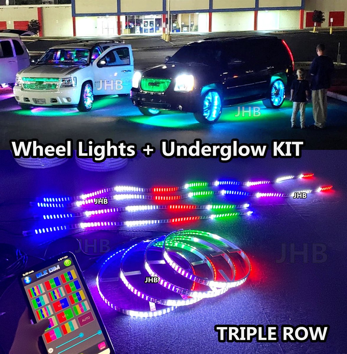 fiacarlighting's tweet photo. JHB Brightest TRIPLE ROW Bluetooth control Chasing Flow Wheel Lights + 2PCS 4FT+2PCS 6.5FT Underglow Strips 8Lights KIT
* 15.5"Wheel Lights + Underglow Kit : https://t.co/srHvUO7YnN
* 17.5"Wheel Lights + Underglow Kit : https://t.co/ZGG0Qi2PCO

#JHB #jhblighting #fiacarlighting https://t.co/SD2cUWQLLk