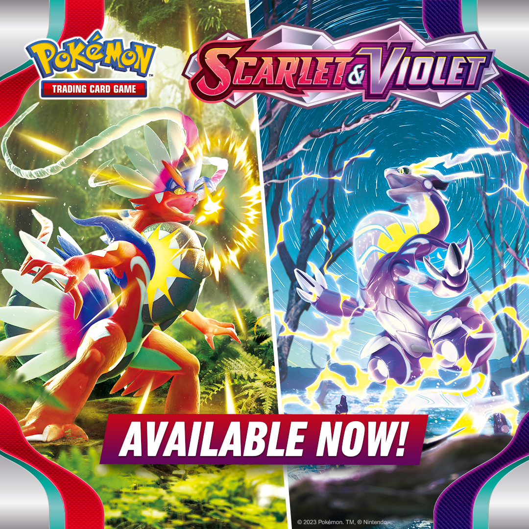 ToymasterLtd's tweet photo. The brand new Pokémon Scarlet & Violet TCG is out today! Head down to your local Toymaster store to get your hands on the new products!
#pokemon #scarletviolet #tradingcardgame #tcg #gottacatchemall #outnow #newness #toymaster #toyshops #shoplocal https://t.co/ARnXLwq7Tz