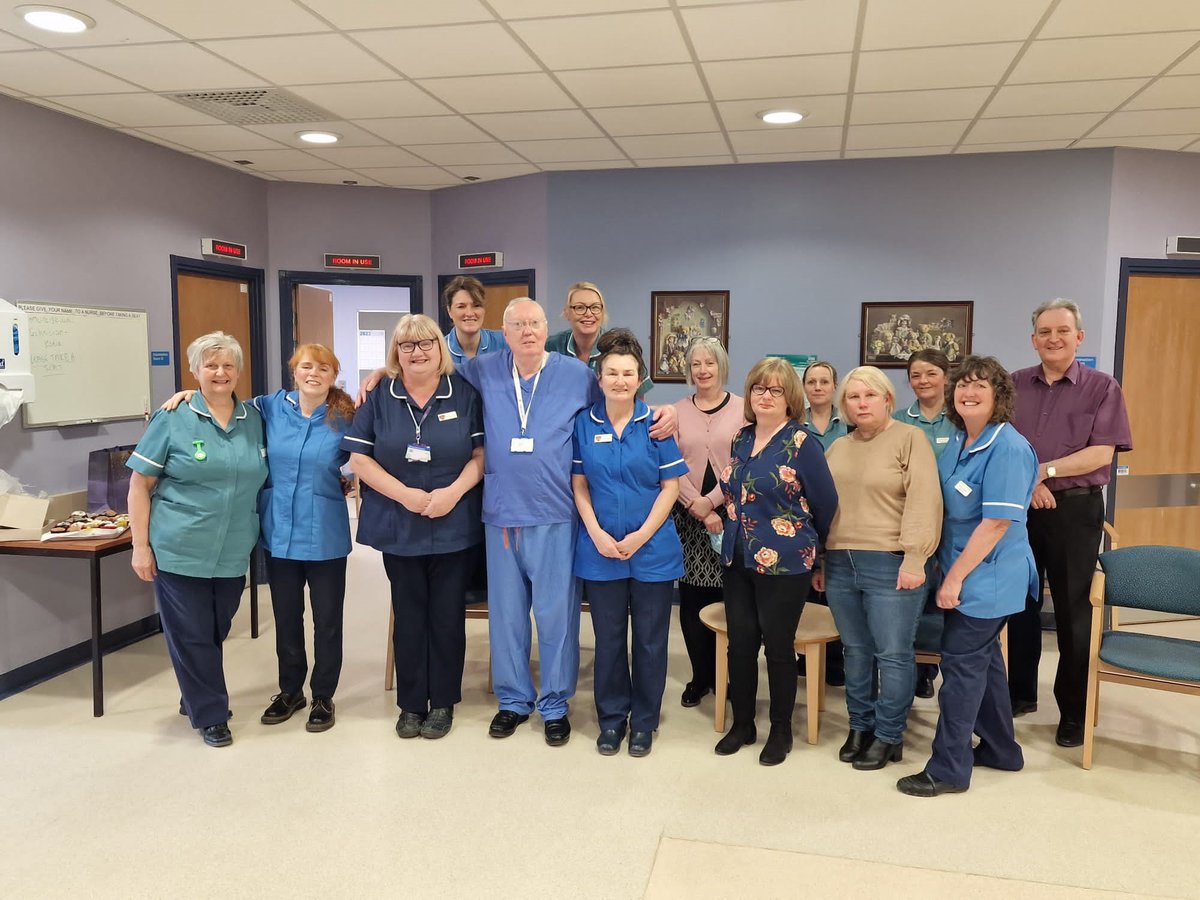 Yesterday we said goodbye to Mr Alban Davies Vascuar Surgeon. He has been with us for many years worked here throughout Covid and has had fantastic results and praise from his Leg ulcer patients. We will miss him very much a big thank you from us all 
<a href="/1Wharfedale/">Ward 1 Wharfedale</a> <a href="/LeedsHospitals/">Leeds Teaching Hospitals</a>