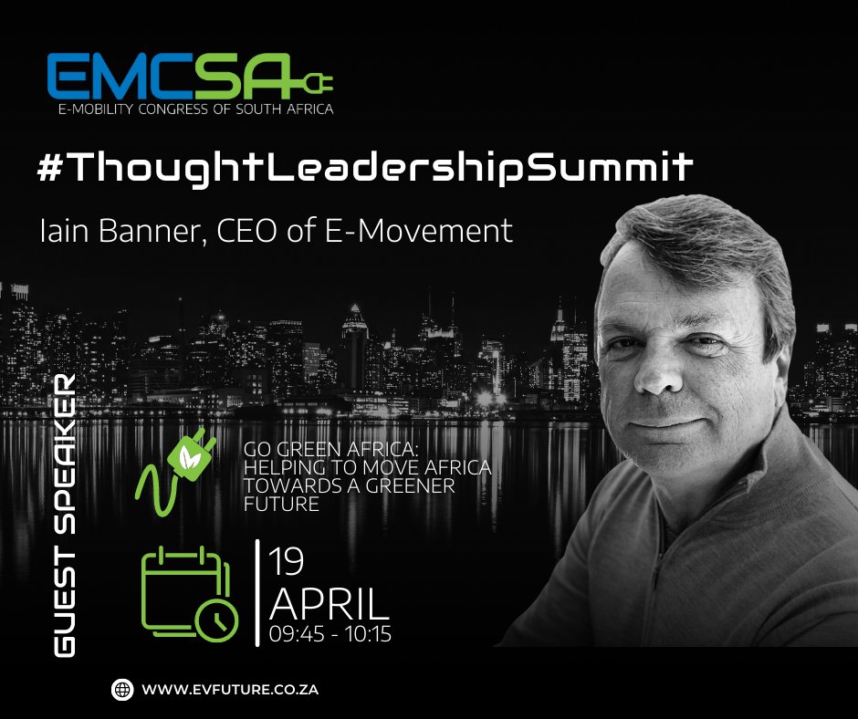 First-hand experience of EVs is important to help accelerate the shift. Businesses such as E-Movement plays a major role in advocating for e-mobility solutions.

Book your seat her: evfuture.co.za to hear Iain Banner, CEO of E-Movement

#EMCSA2023