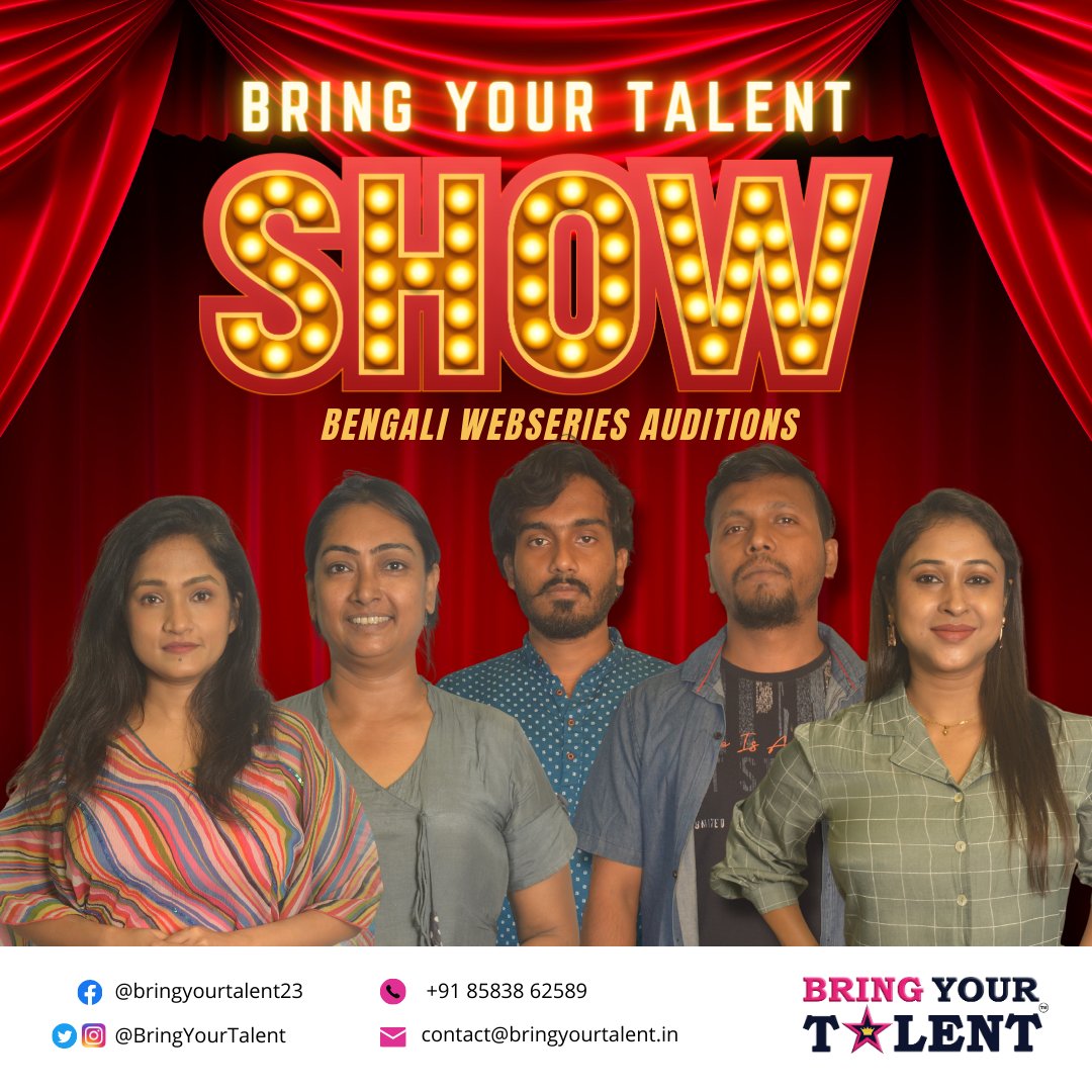 Audition Throwback for our Bengali Web Series– 29/03/2023 

Visit our website to know more!
bringyourtalent.in/register

#talenthunt #bringyourtalent #performingarts #theatre #acting #webseries #auditions #bengaliwebseries