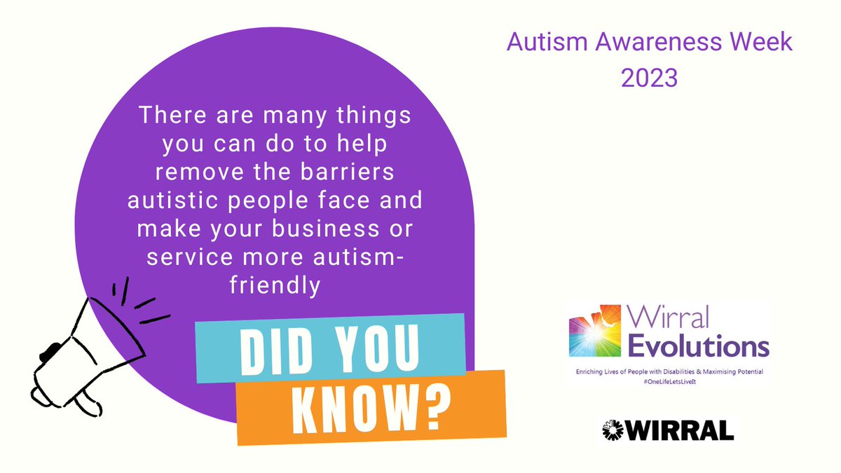 WirralE's tweet photo. There are many things we can do to help remove barriers for #autisitc people
@Autism have some useful guides around making your business and service more #AutismFriendly
https://t.co/KsMn1Kps4q
#AutismAwarenessWeek #AutismAcceptanceWeek https://t.co/5axMzGf4VE