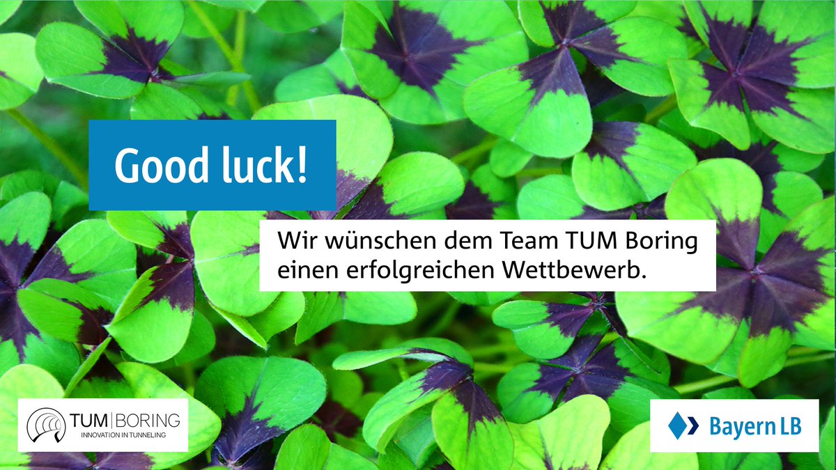 Als einer der Sponsoren von TUM Boring – Innovation in Tunneling e.V. wünscht die BayernLB „ihrem“ Team viel Erfolg im Finale des Tunnelbohr-Wettbewerbs „Not-a-Boring-Competition“. 
#bayernlb #teambayernlb #fortschrittsfinanzierer #innovati