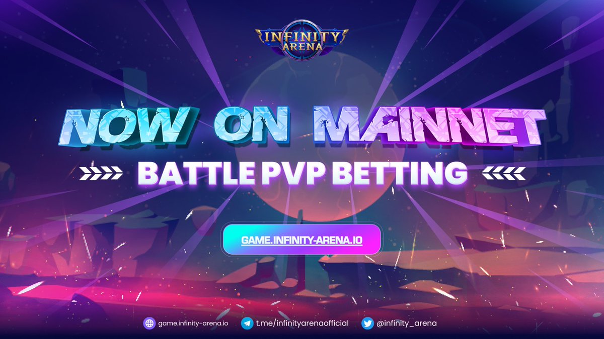 infinity_arena's tweet photo. THE BATTLES BEGIN 🔥🔥
Infinity Arena #PvP Betting is now on #BNBChain #Mainnet

🥳 Let's play 👉https://t.co/ZBae6dkgNb
1⃣ Inventory > Guardian Pack > Unpack
2⃣ Battle Arena > Collection > Assemble ur Hero &amp; Guardians
3⃣ Betting > Join a Room

Time to showoff your battle skills! https://t.co/Hi63pBNWhK