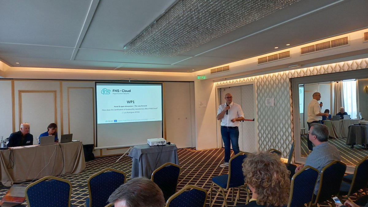 FNSCloudEU's tweet photo. General Assembly: check ✅
Now we start our last future-oriented discussion on the certification of trusted repositories and how it might affect the #FNSCloud https://t.co/d5F1AkrOLA