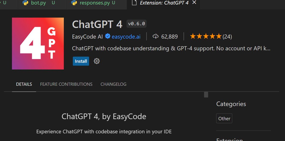 CryptoHunter310's tweet photo. chat gpt sur vs code de dispo a tester voir ! #iA #ChatGPT #dev https://t.co/KwBPI0Ns3l