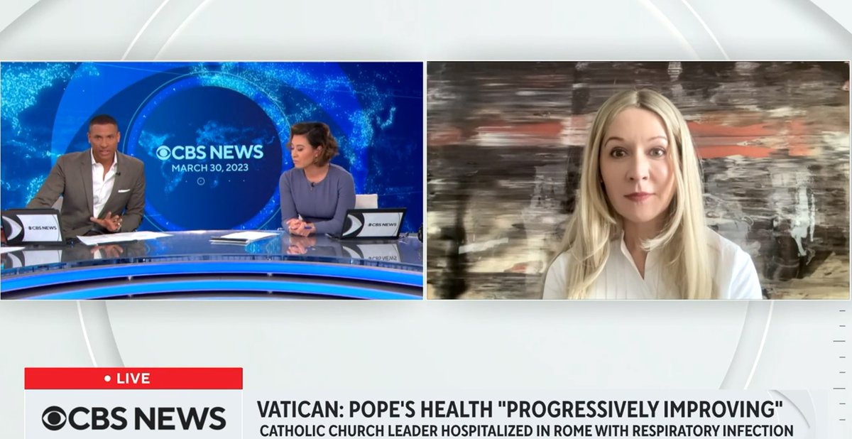 Our theology expert Prof. Candida Moss (<a href="/candidamoss/">Candida Moss</a>) talks to <a href="/CBSNews/">CBS News</a> about #PopeFrancis sickness and possible retirement - what lies ahead in the Papal future?
 cbsnews.com/video/theology…