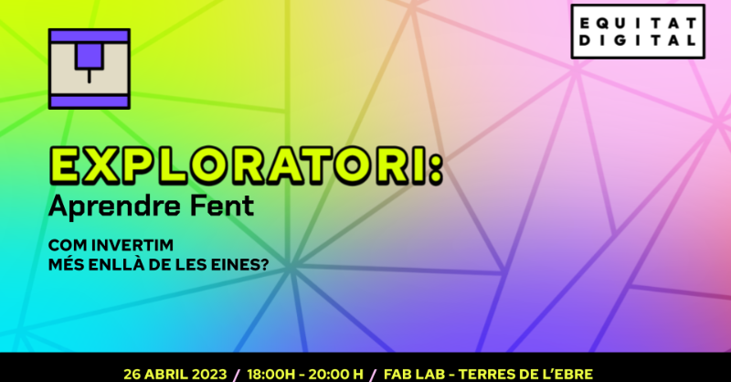 equitatorg's tweet photo. 📢 Aquesta tarda a les 18h, a l'Exploratori Aprendre Fent debatirem sobre com posar les #tecnologies digitals al servei d'una millor #educació per a tothom i compartirem experiències recollides al #CircularLAB.
📍FabLab Terres de l'Ebre (@ajamposta)