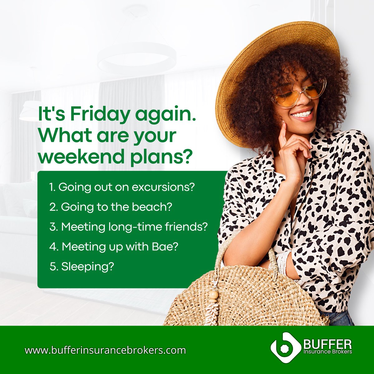 BrokersBuffer's tweet photo. Friday vibes are in the air! What's on your agenda this weekend? Don't forget to make sure your insurance plans are in order.😍😍

#TGIF #InsuranceProtection #WeekendCheers #InsuranceSafety #WeekendExcitement #InsuranceReview #HappyFriday #InsurancePreparedness #WeekendVibes https://t.co/PIobymK7G3