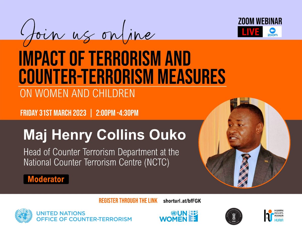 #ItsMwadena (@mwadena003) on Twitter photo Impact of Terrorism, & Counterterrorism measure webinar;
Today <a href="/Huria_KE/">Human Rights Agenda</a> will host a public discourse which seeks to broaden the conversation around the women victims of counter-terrorism measures in Kenya. Via this webinar, #HURIA seeks to prompt a national..
<a href="/NCTC_Kenya/">NCTC Kenya</a>
1/2 Impact of Terrorism, & Counterterrorism measure webinar;
Today <a href="/Huria_KE/">Human Rights Agenda</a> will host a public discourse which seeks to broaden the conversation around the women victims of counter-terrorism measures in Kenya. Via this webinar, #HURIA seeks to prompt a national..
<a href="/NCTC_Kenya/">NCTC Kenya</a>
1/2