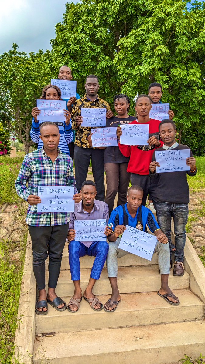 Friday4futuretz's tweet photo. #twiff ,10,#FridaysForFuture Tanzania,Dodoma. #climatestrike  Youth involvement toward Climate Advocacy Solutions #FridaysForFuture #ClimateAction #VoteYes https://t.co/hLYerqs3tE