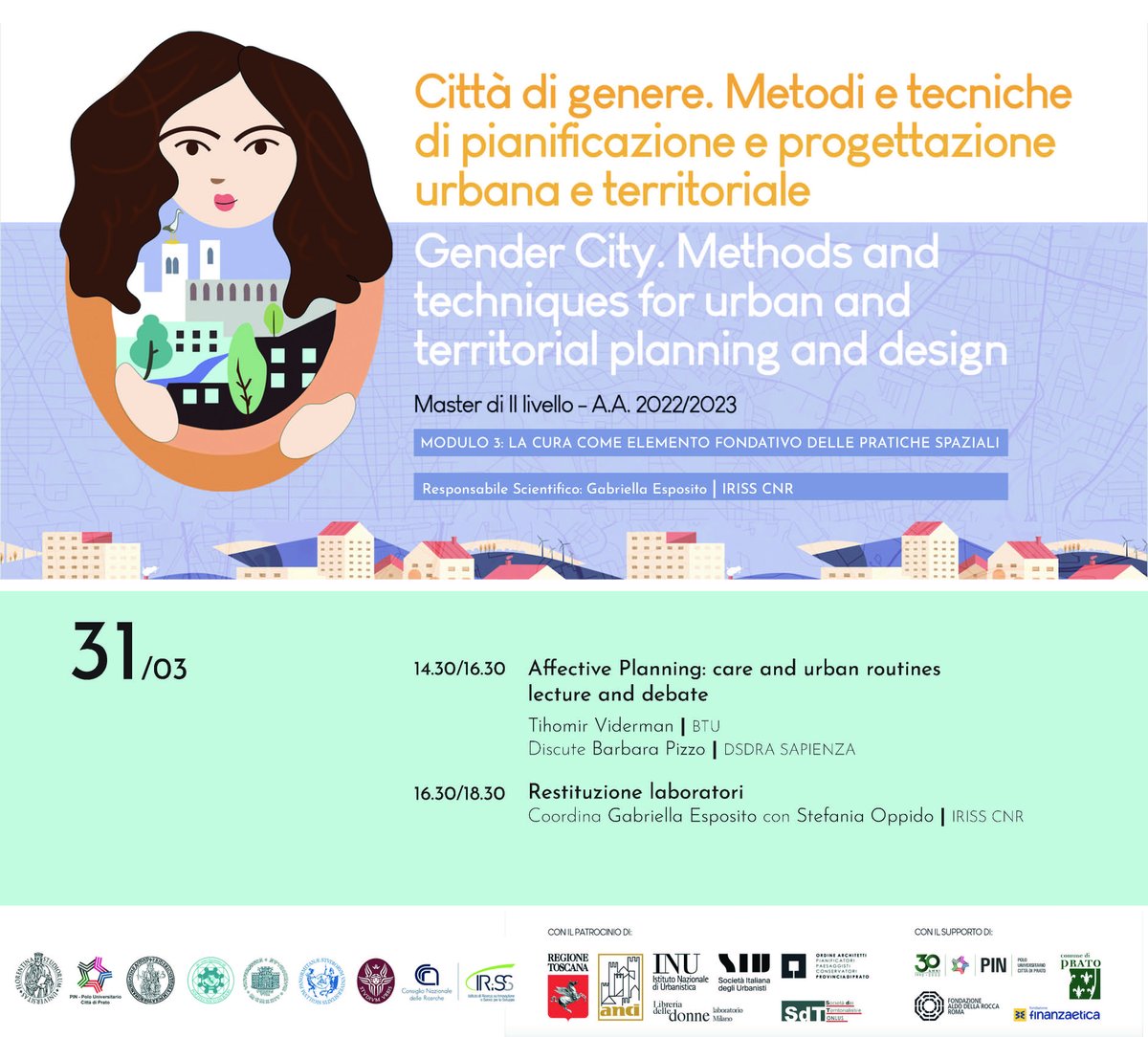 IrissCnr's tweet photo. 📢 Last day of the #Cnr_Iriss module within the Master "Gender City. Methodes and techniques for urban and territorial planning and design"📌 Care as pillar of #spatialpractices.Talking about affective planning, care and urban routines @BTU_CS #gendercities #inclusivedesign https://t.co/6zguTecokn