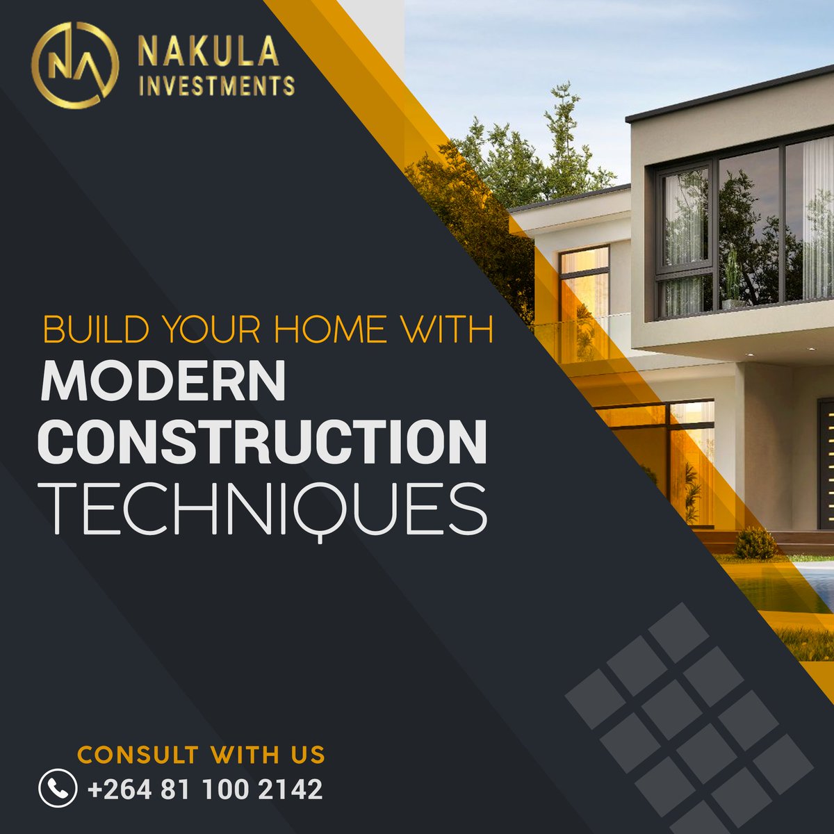 Why settle for ordinary when you can have extraordinary?

Nakula Investments specializes in advanced construction techniques to give you a home like no other.

Get a FREE consultation!

#NakulaInvestments #Construction #BuildHome #ResidentialConstruction #HomeArchitecture